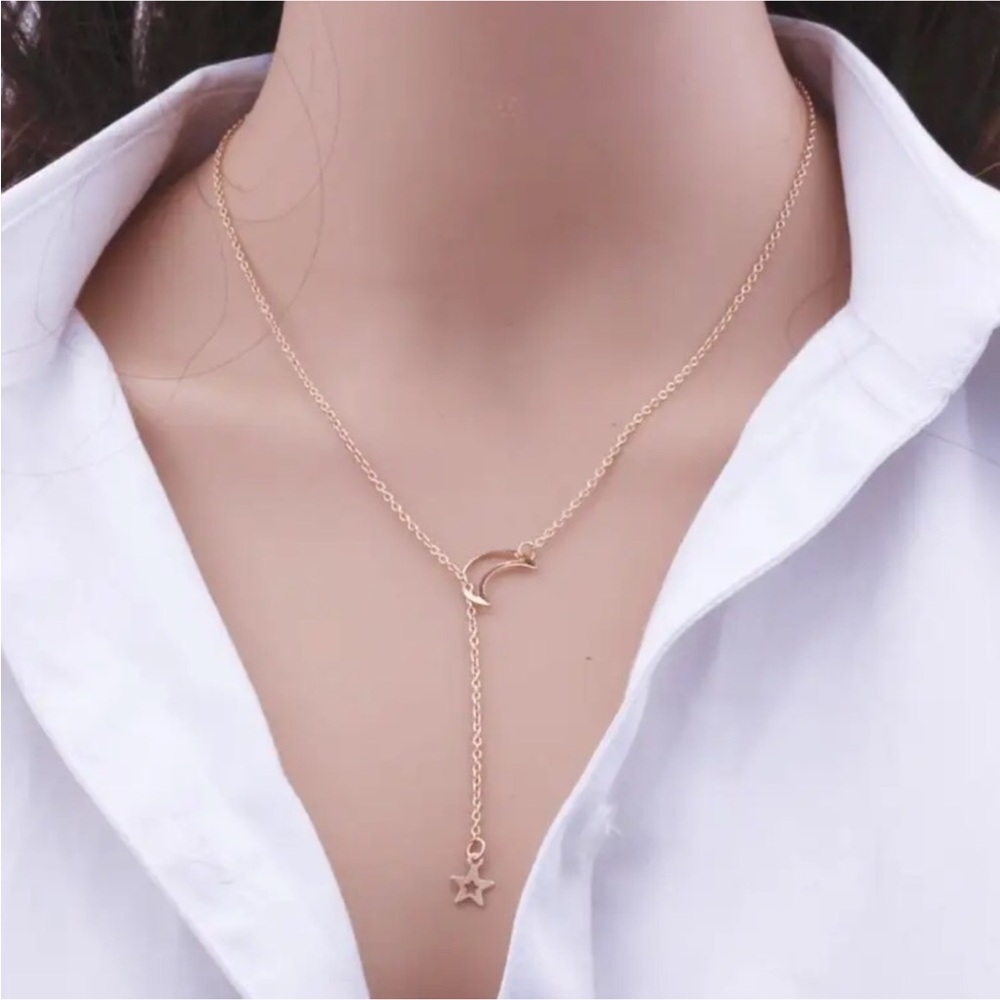 Gold Filled Moon Star Necklace
